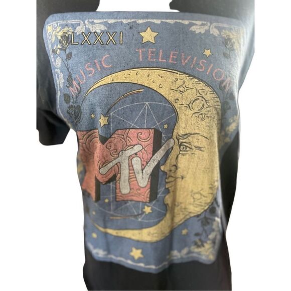 MTV Crescent Moon 100% Cotton Black Unisex T-Shirt Size Medium-EUC - Picture 3 of 8